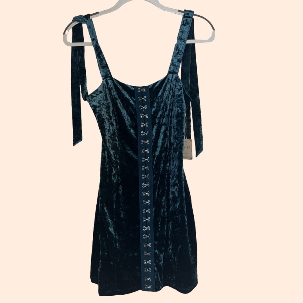 Blue Velvet Bodycon Clasp Dress Forever 21